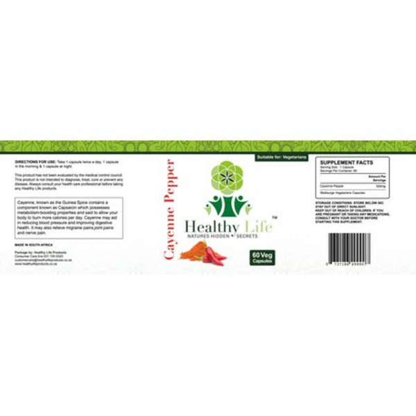 Healthy Life Cayenne Pepper Capsules - 60s