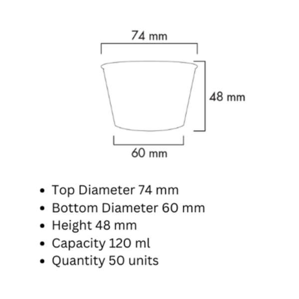 White Ice Cream Tub 120ml - Pack of 50