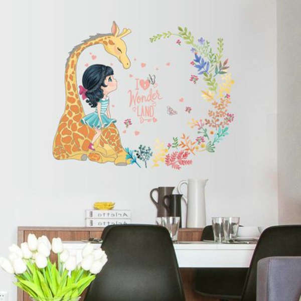 Giraffe with Floral Detail Decor/ Wall Art- SK7101