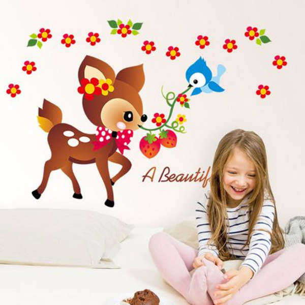 Animated Deer with Floral Accents Deco/ Wall Art- SK7045W