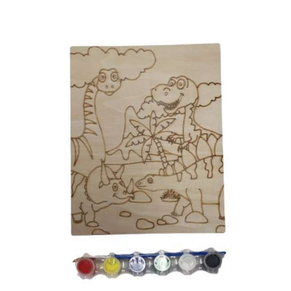 Wooden Paint Set- Dinosaurs