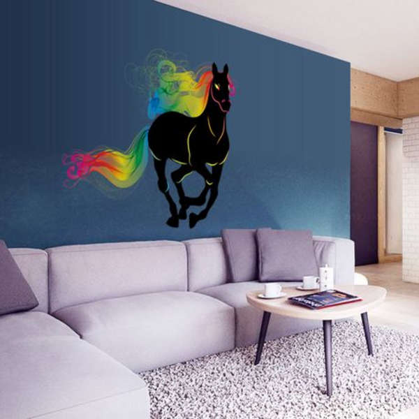 Majestic Horse with Rainbow Detail Decor - Wall Art - SK9054