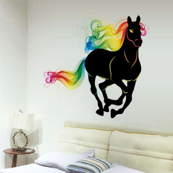 Majestic Horse with Rainbow Detail Decor - Wall Art - SK9054
