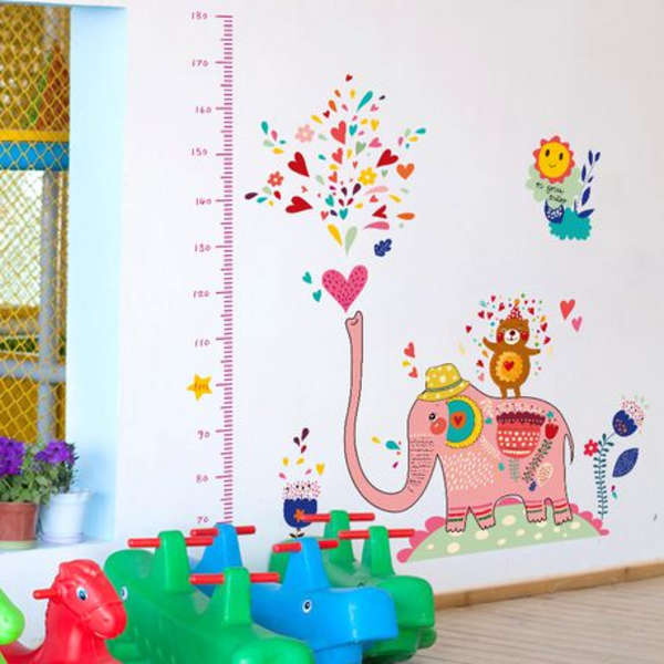 Colorful Elephant With Height Marking Decor/Wall Art- SK9036