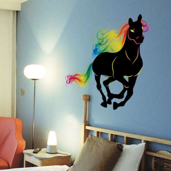 Majestic Horse with Rainbow Detail Decor - Wall Art - SK9054