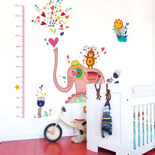 Colorful Elephant With Height Marking Decor/Wall Art- SK9036