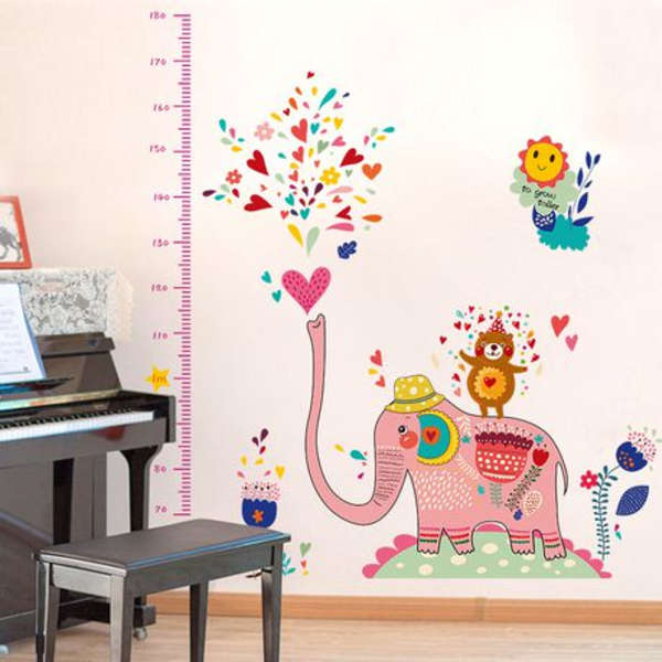 Colorful Elephant With Height Marking Decor/Wall Art- SK9036