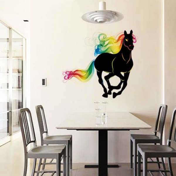 Majestic Horse with Rainbow Detail Decor - Wall Art - SK9054