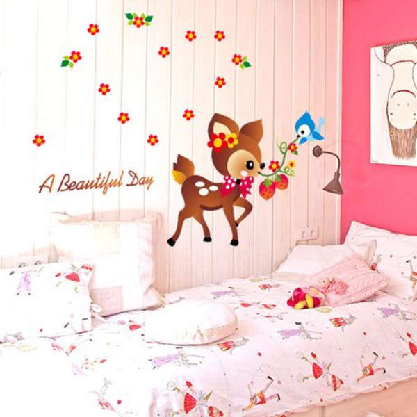 Animated Deer with Floral Accents Deco/ Wall Art- SK7045W