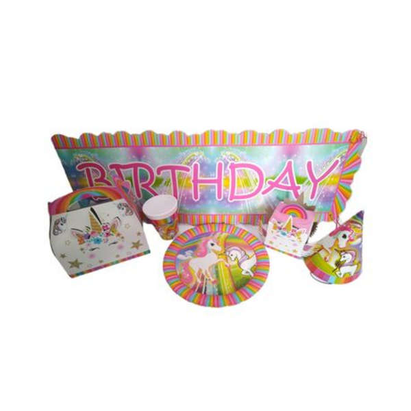 Table Decor- Pink Unicorn Birthday Party- 10 Pack Each with Banner