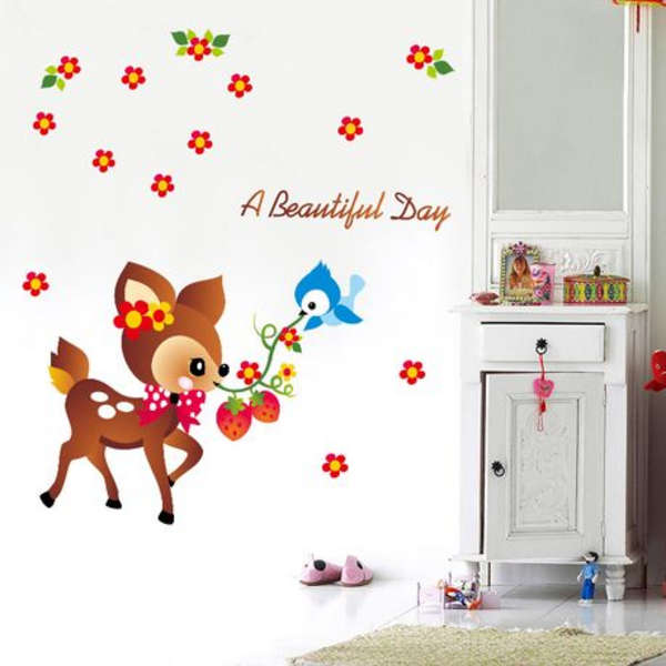 Animated Deer with Floral Accents Deco/ Wall Art- SK7045W