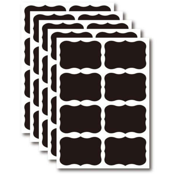 48 Chalk Sticker Labels With White Pen- 5.5cm x 3.5cm