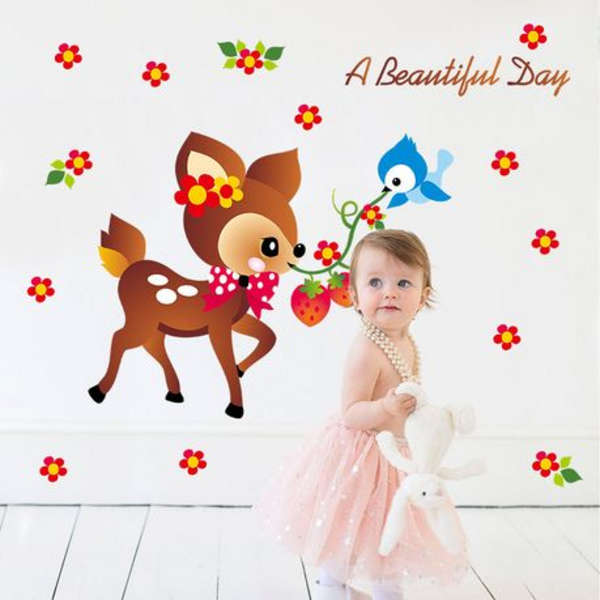 Animated Deer with Floral Accents Deco/ Wall Art- SK7045W