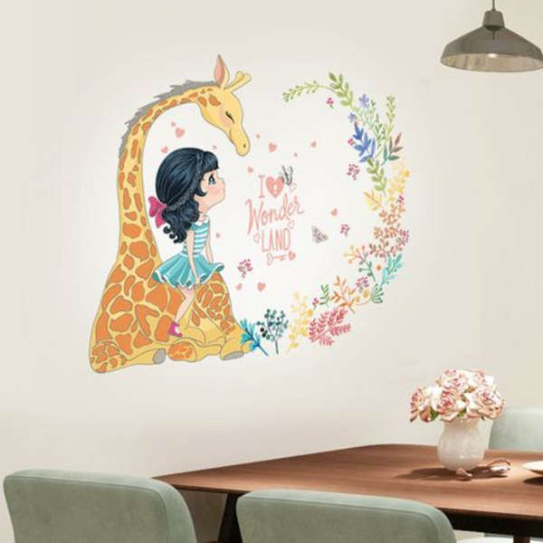 Giraffe with Floral Detail Decor/ Wall Art- SK7101