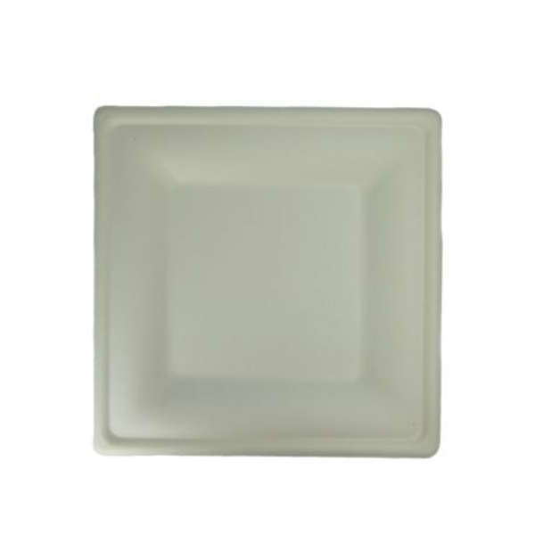Healthy Life- Sugarcane Sqaure Plate Eco-Friendly - 16cm - Pack of 100