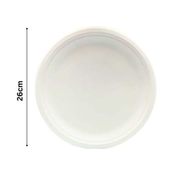 Healthy Life- Sugarcane Plate Eco Disposable - 26cm - Pack of 50