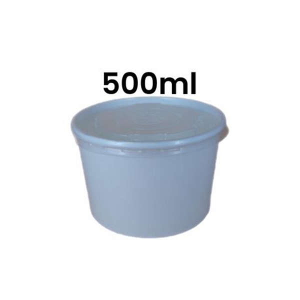 White Noodle - Soup Tubs with Clear Lid - 500ml - Pack of 50
