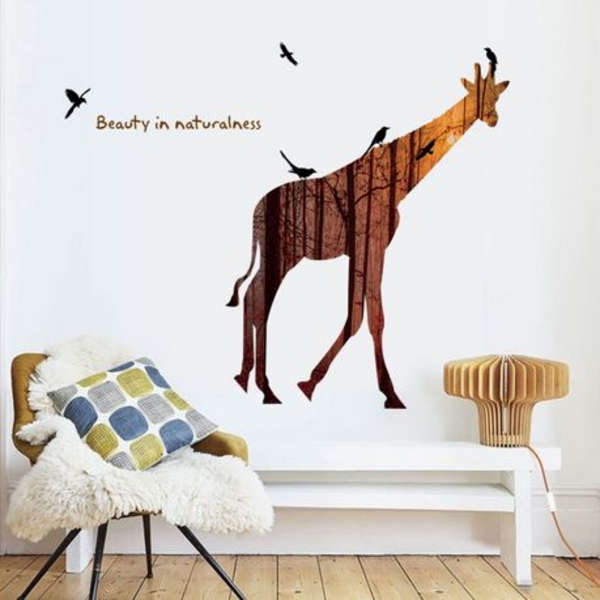 Sunset Forest with Giraffe Silhouette Decor/ Wall Art- HM92001