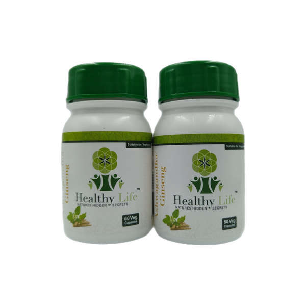 Healthy Life - Ashwagandha / Ginseng Capsules 60s x 2 Pack