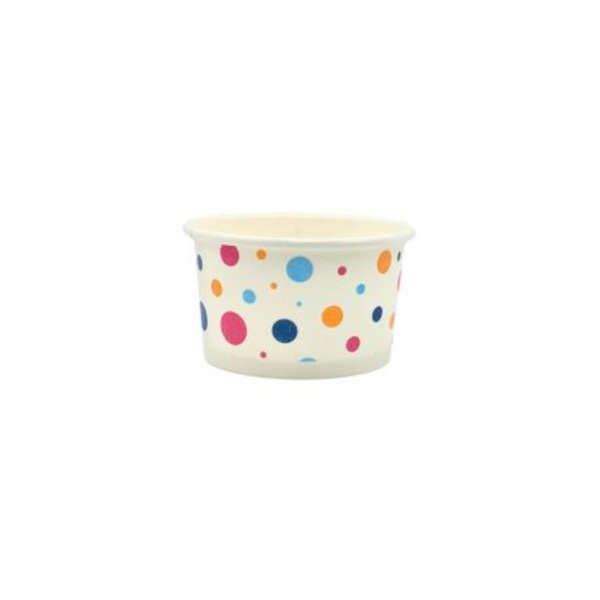Multi-Color Polka Dot Ice Cream Tub 90ml - Pack of 50