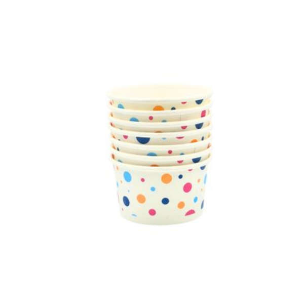 Multi-Color Polka Dot Ice Cream Tub 90ml - Pack of 50