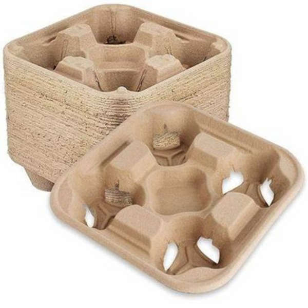 Recycled Paper 4 Compartment Cup Holder - Pack of 50