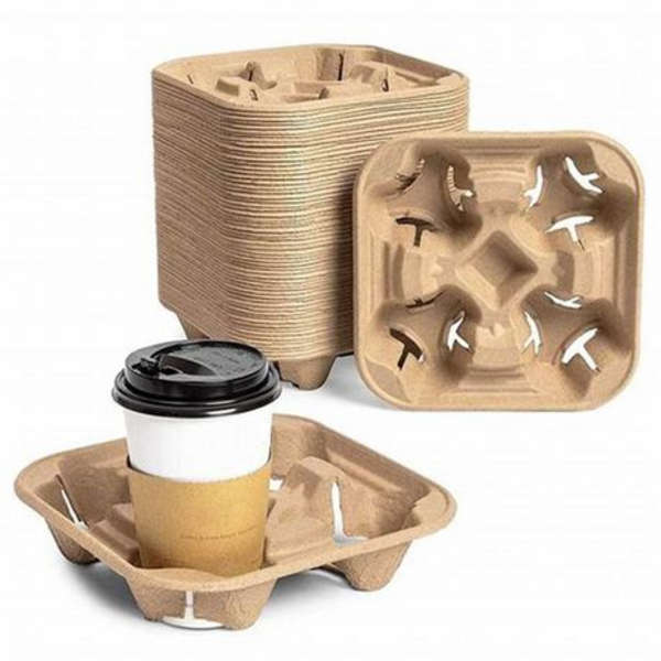 Recycled Paper 4 Compartment Cup Holder - Pack of 50
