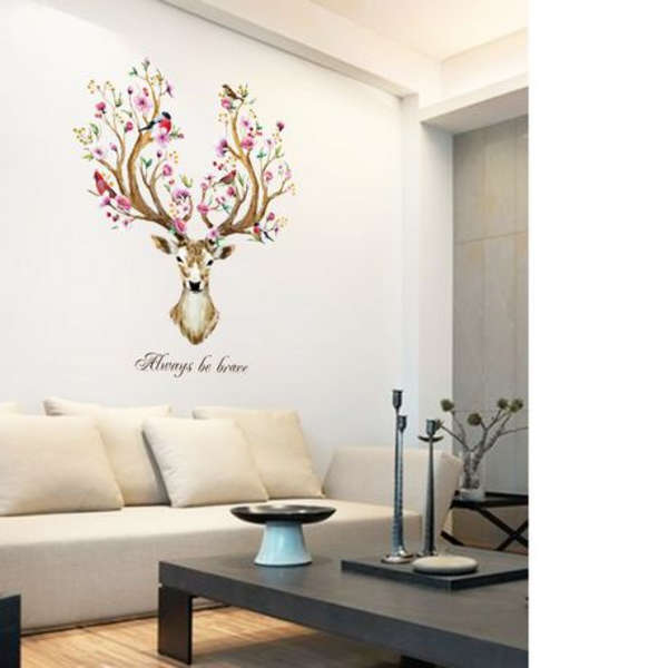 Deer with Blossoming Flower Decor/ Wall Art- SK9003B