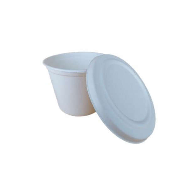 Sugarcane Bowl with Lid 500ml - Pack of 50