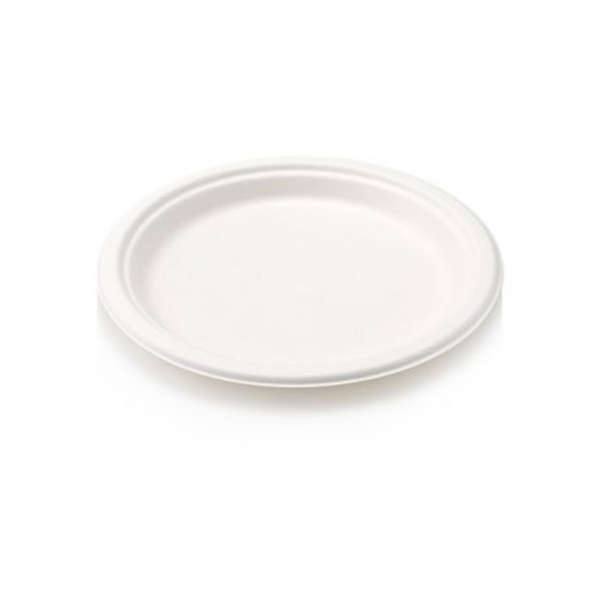White Sugarcane Plate Eco disposable - 17cm - Pack of 100