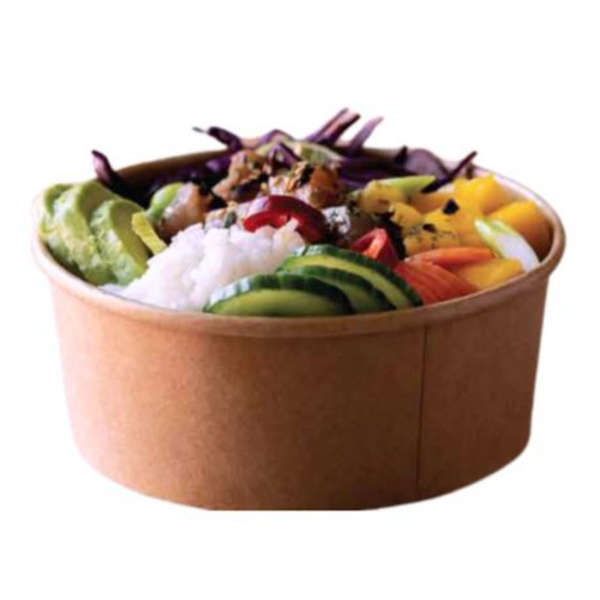 Kraft LDPE Lined Salad Bowl - Pack of 45 (590ml)