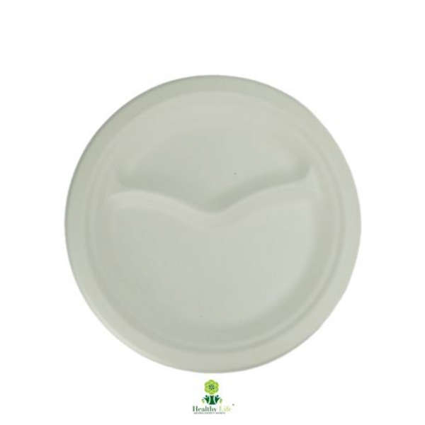 Healthy Life Sugarcane 2 Division Plate - 22cm - Pack of 50