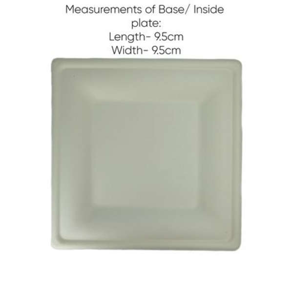 Healthy Life - Sugarcane Sqaure Plate Eco-Friendly - 16cm - Pack of 50