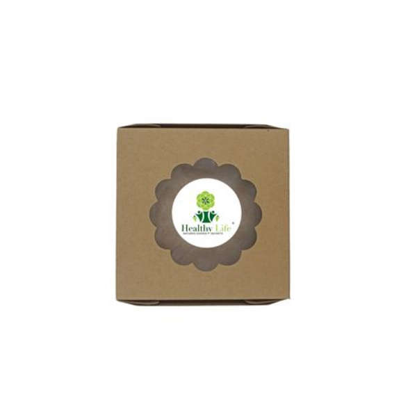 Healthy Life- Kraft Small Quiche Box With Pla Window- 12cm- 50 Pack