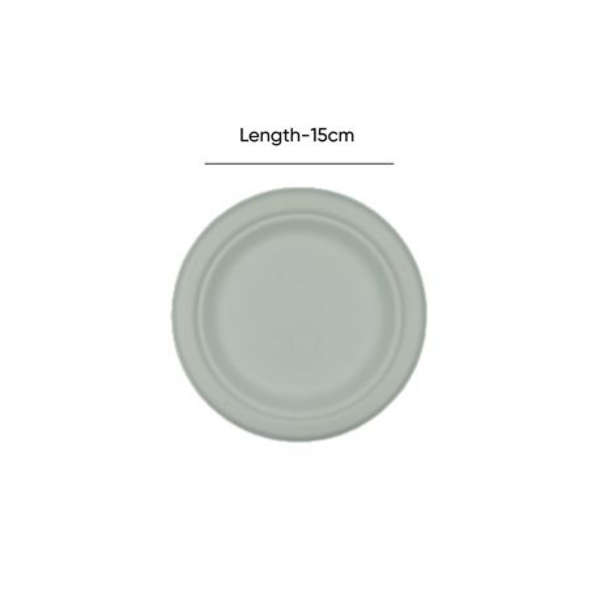 Sugarcane Plate Eco Disposable - 15cm - Pack of 50