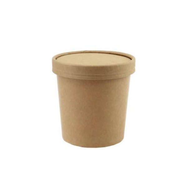 Kraft Ice Cream Tub with Lid - 1000ml- Pack of 50