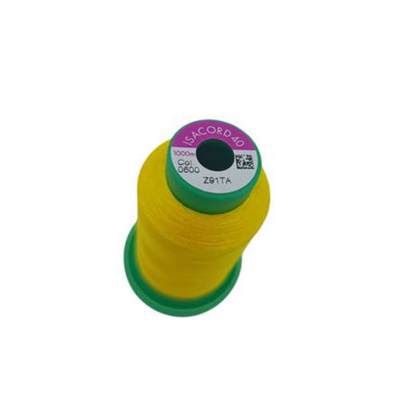 Yellow Embroidery Cotton-Isacord Code-0600(1 Pack)