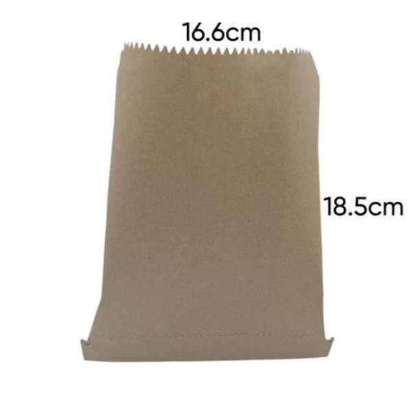 Grease Proof Kraft Flat Bag - 18.5cm x 16.6cm - Pack of 50
