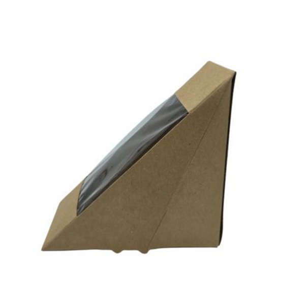 Healthy Life- Kraft 2 Slice Sandwich Wedge with PLA Window- Pack of 25