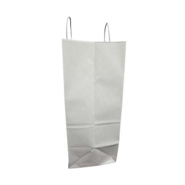 White Gusseted Bag with Paper Twist Handles 115g- Pack of 50