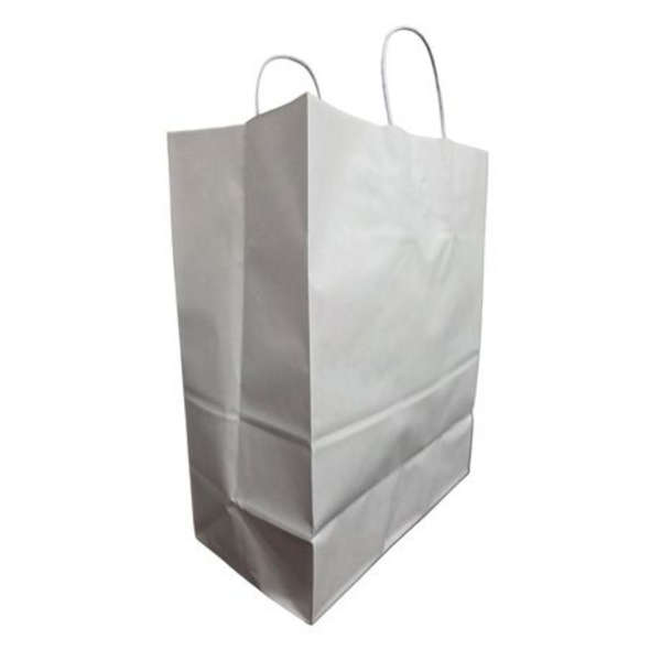 White Gusseted Bag with Paper Twist Handles 115g- Pack of 50