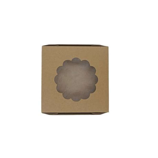 Healthy Life- Kraft Small Quiche Box With Pla Window- 12cm- 50 Pack