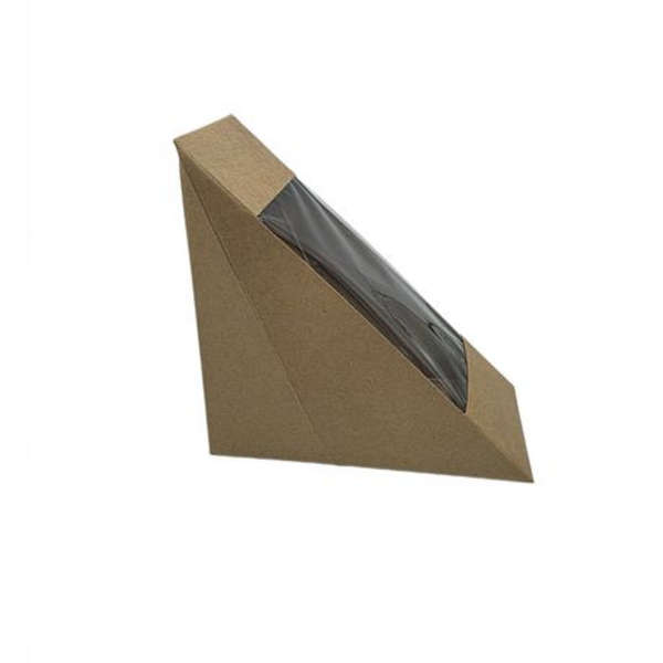 Healthy Life- Kraft 2 Slice Sandwich Wedge with PLA Window- Pack of 25