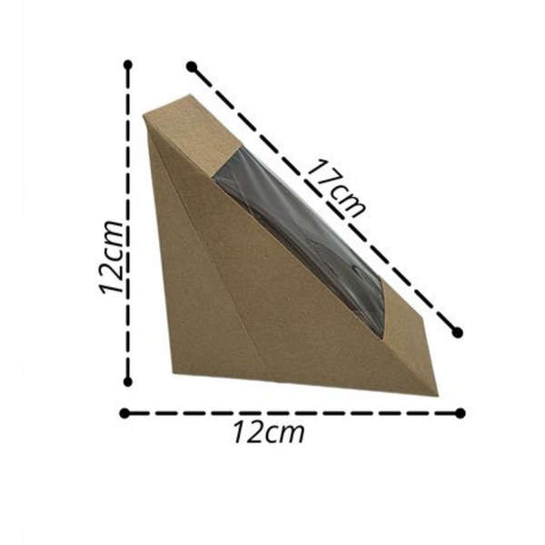 Healthy Life- Kraft 2 Slice Sandwich Wedge with PLA Window- Pack of 25