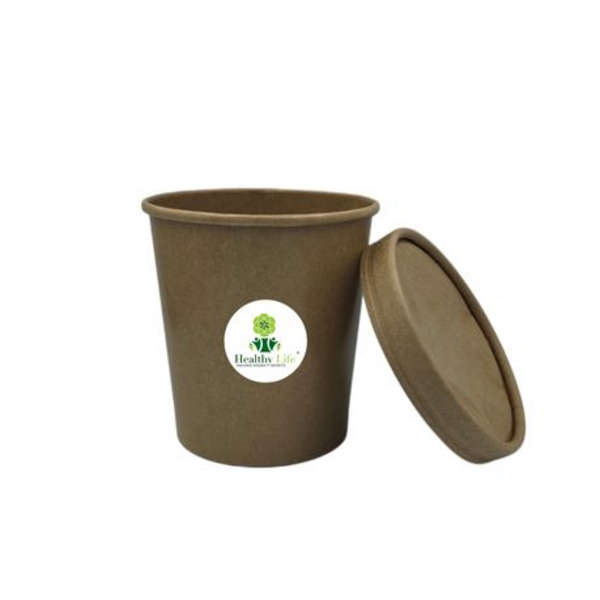 Healthy Life- 500ml Kraft Ice Cream Tubs with Lids - Pack of 25