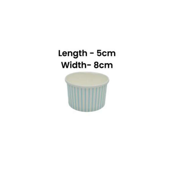 Blue Striped Ice Cream Tub 150ml - Pack of 50