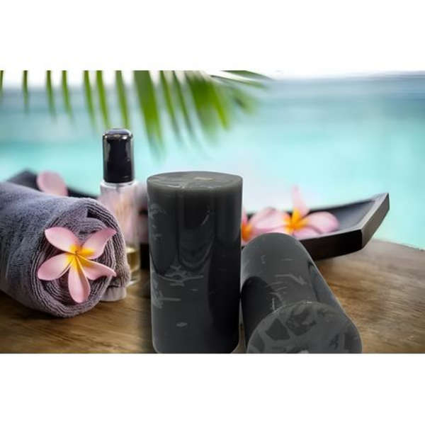 Grey Pillar Decor Candles- Pack of 3