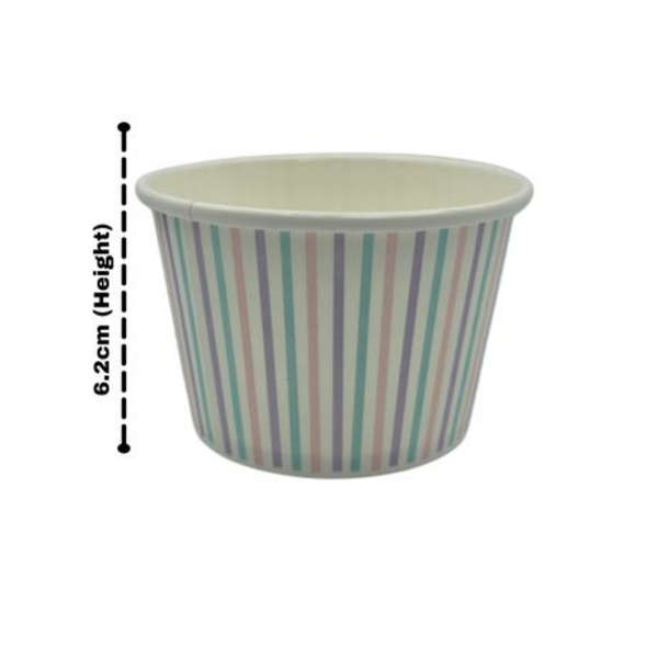 Multi-Colour Striped Ice Cream Tub 250ml - Pack Of 50