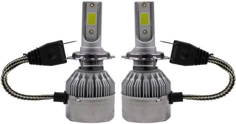C6 H7 3800LM 36W LED Car Headlight Kit With Built-in Cooling Fan - 2 Bulbs