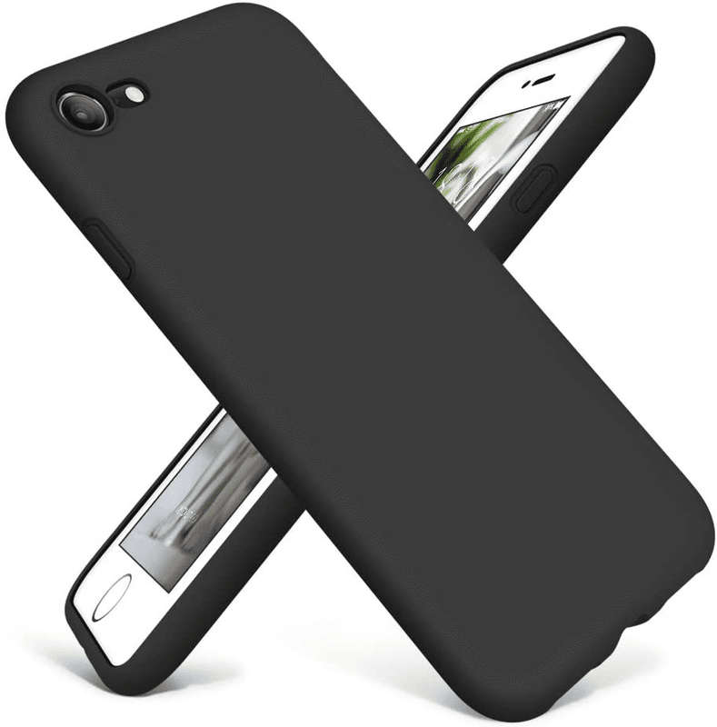 Silicone Cover for iPhone 7/8/SE 2020 With Camera Cut-Out Minimalist Case - Black - Apple iPhone ...